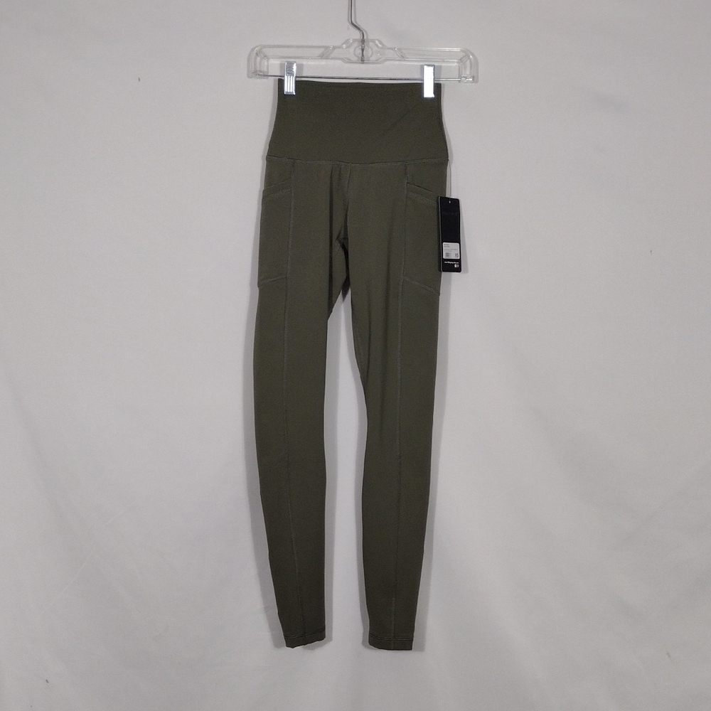 NWT 90 Degrees Mulled Basil Polarflex Lux Fleece Line Tribeca HiRise Tight Sz XS